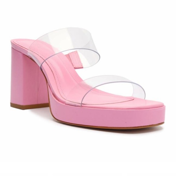 Ariella Platform Vinyl Sandal – SCHUTZ Club Rose | Mules Size 8 (F) - Picture 4 of 6